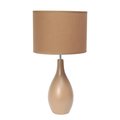 Lighting Business Oval Bowling Pin Base Ceramic Table Lamp, Light Brown LI2519794